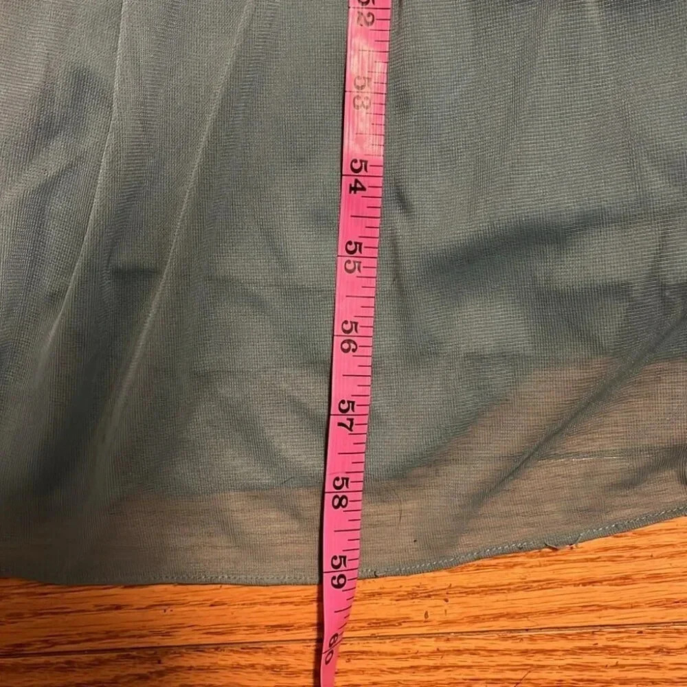 [10]Davids Bridal High Neck Laced Open Back Teal Green Bridesmaid Wedding Dresse - Picture 9 of 10